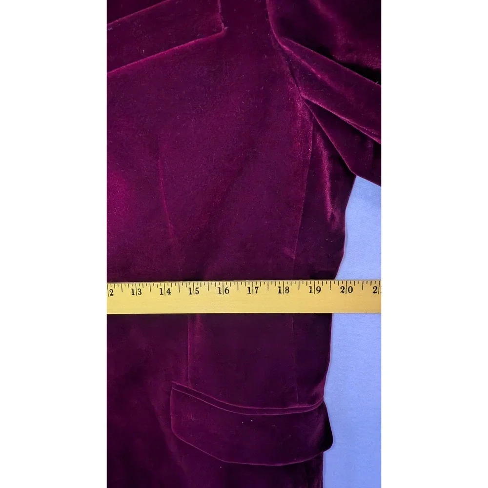 Suslo Couture Mens Burgundy Velvet Blazer Slim Fit Dinner Jacket XXL 46 VS1602-4